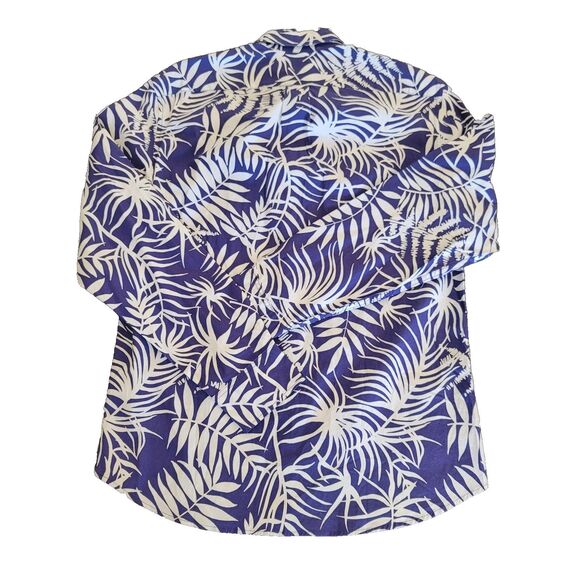 NWT J.Crew Secret Wash Slim Men's Stretch Casual Shirt Blue Botanical Size M - Picture 2 of 9